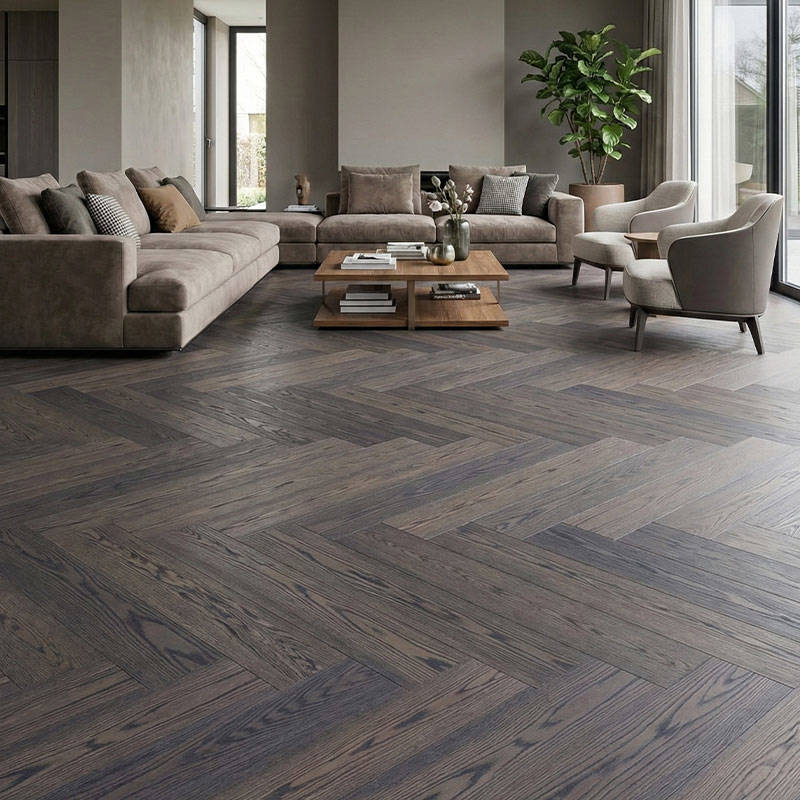 SH Black 08 Engineered Wood Flooring Eternal Herringbone Familyroom Flooring