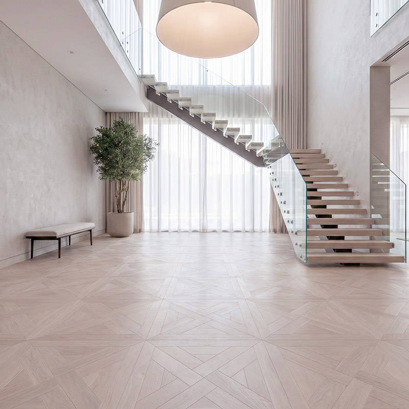RP Chelsea Square Elegant Wave Mist 07 Parquetry Flooring Villa Entrance