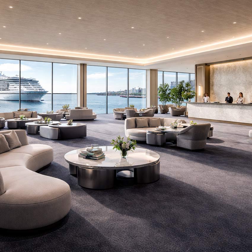 Wall To Wall Carpet Tiles Balta Lily CRP BLT LIL 03 Luxury Cruise Terminal VIP Interior Waiting Hall