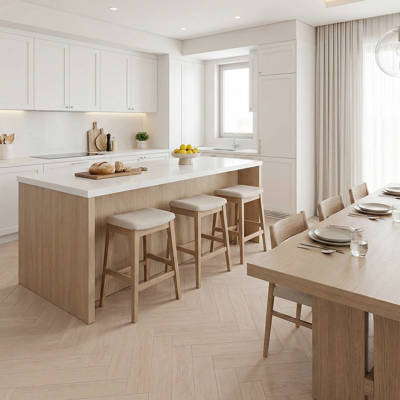 RP Boa Hybrid Herringbone Dove 14 Engineered Wood Flooring Kitchen Engineered Wood Flooring
