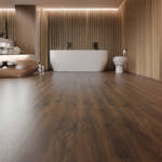 gerbur aqua click rosewood vinyl click flooring in bathroom