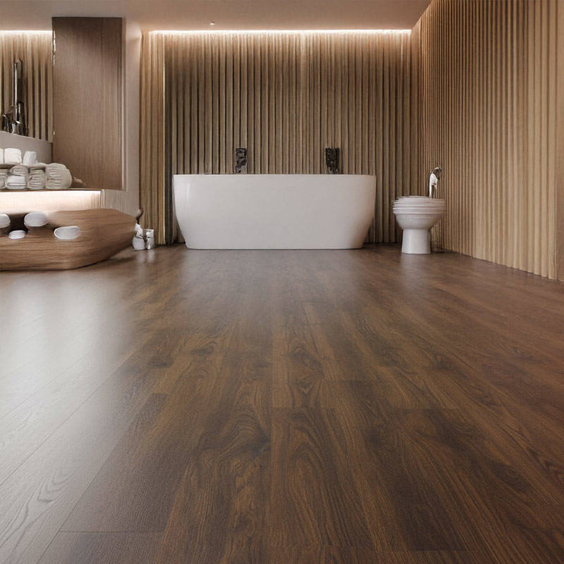 gerbur aqua click rosewood vinyl click flooring in bathroom