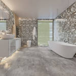 berry alloc pure tiles zinc grey vinyl click tiles in bathroom
