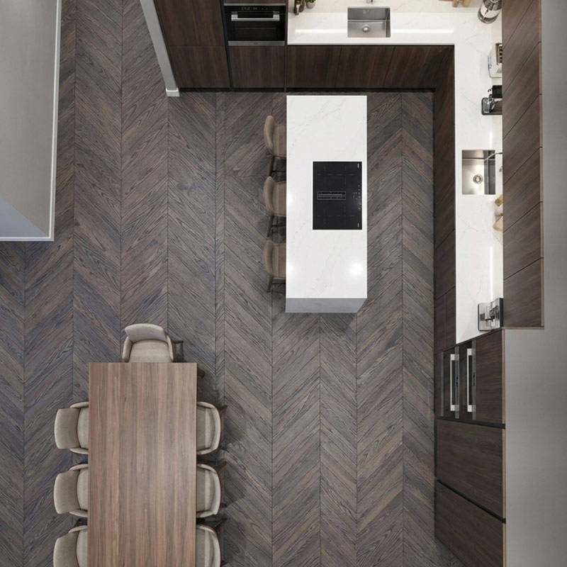SH Black 08 Engineered Wood Flooring Chevron Kitchen Flooring