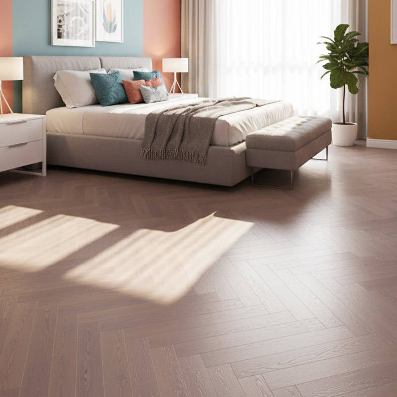 RP Herringbone Basil 18 Engineered Wood Flooring Bedroom