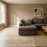 SH Biscuit 04 Engineered Chevron Wood Flooring Livingroom