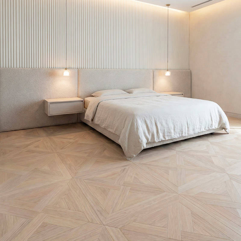 RP Chelsea Square Elegant Wave Sandstone 10 Parquetry Wood Flooring Bedroom