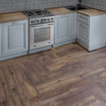 gerbur nature spice hickory luxury vinyl tile flooring in kitchen