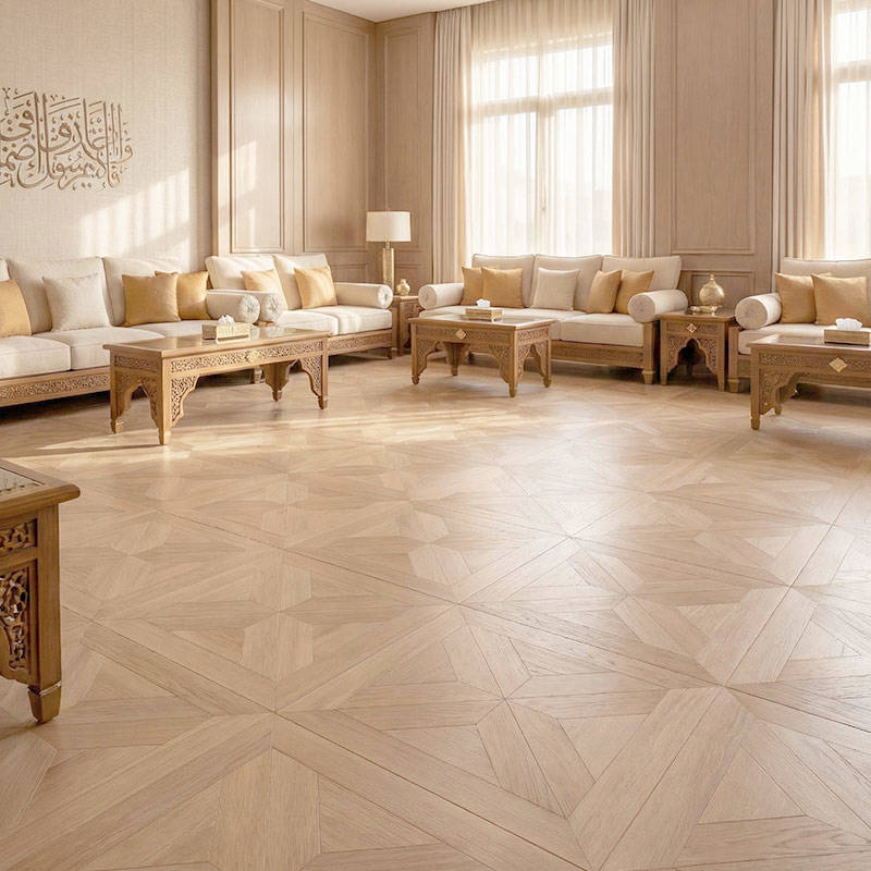 RP Chelsea Square Gilded Lines Sandcastle 10 Majlis Livingroom Parquetry Wood Flooring
