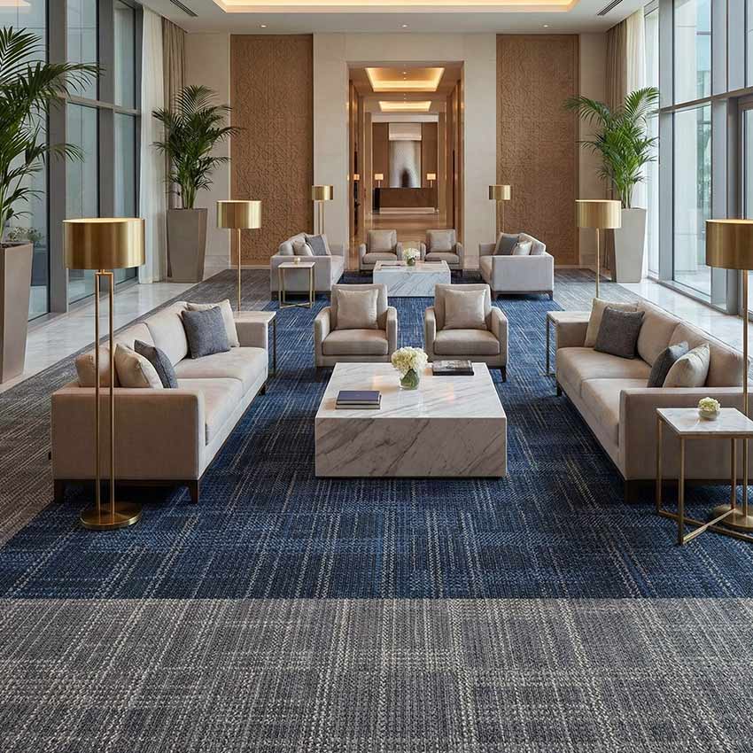 british carpet mills blue casini 558 carpet tiles in reception