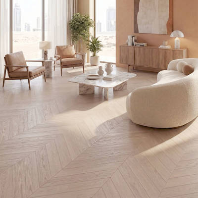 RP Chevron Dove 14 Engineered Wood Flooring Livingroom Area