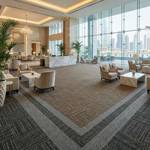 british carpet mills casini 579 carpet tiles in hotel lounge