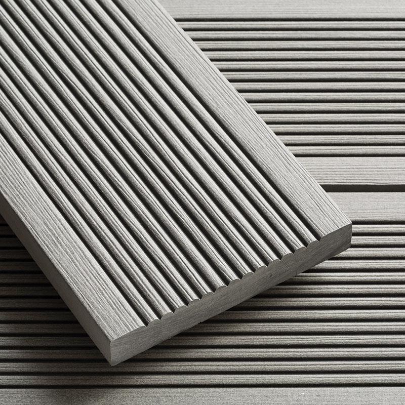 grooves in grey smart decking board