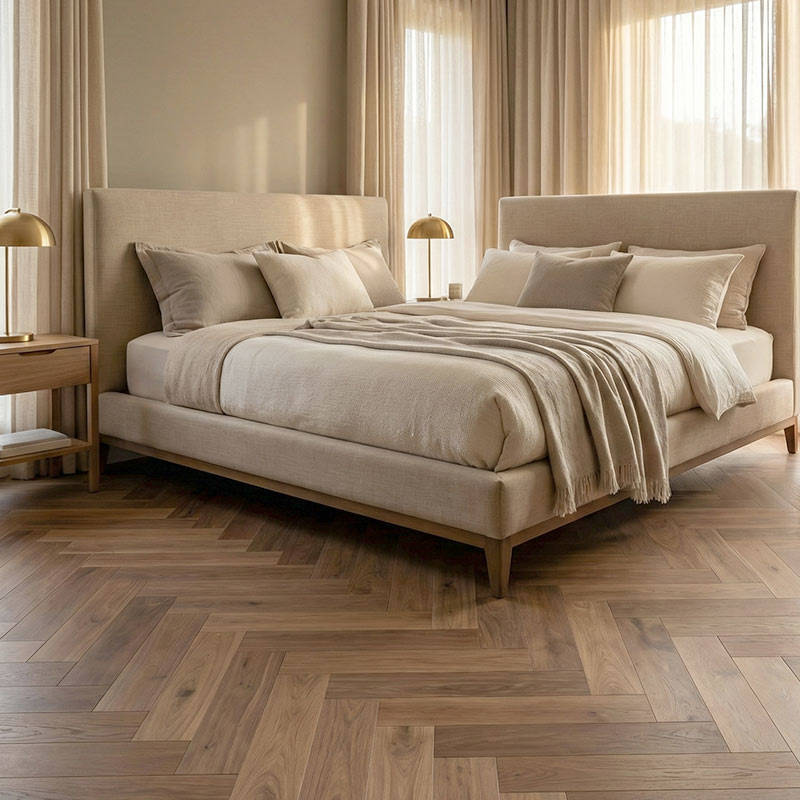 RP Natural Walnut Herringbone 05 Bedroom