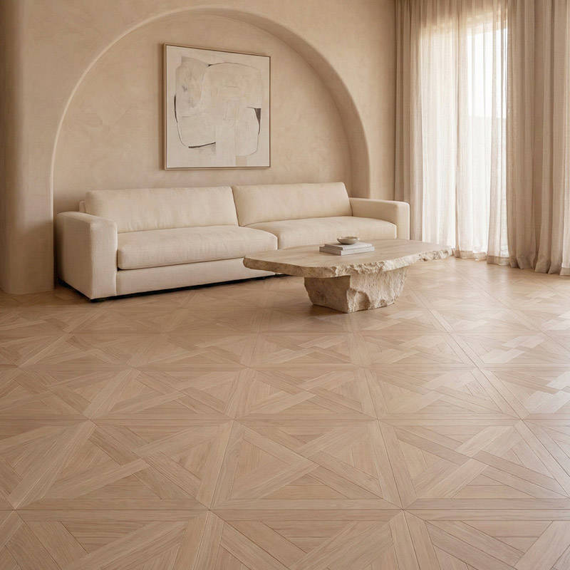 RP Chelsea Square Elegant Wave Dove 14 Parquetry Wood Flooring Livingroom