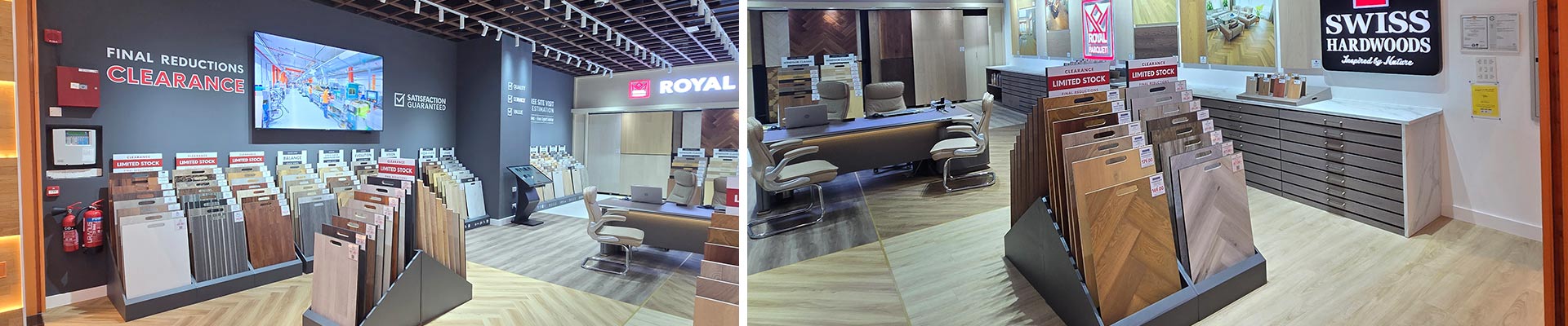 swiss hardwoods products inside floorworld store