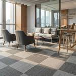 british carpet mills black and grey carpet in open plan space