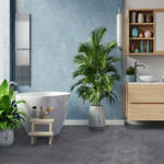 Dark Stained Concrete Bathroom