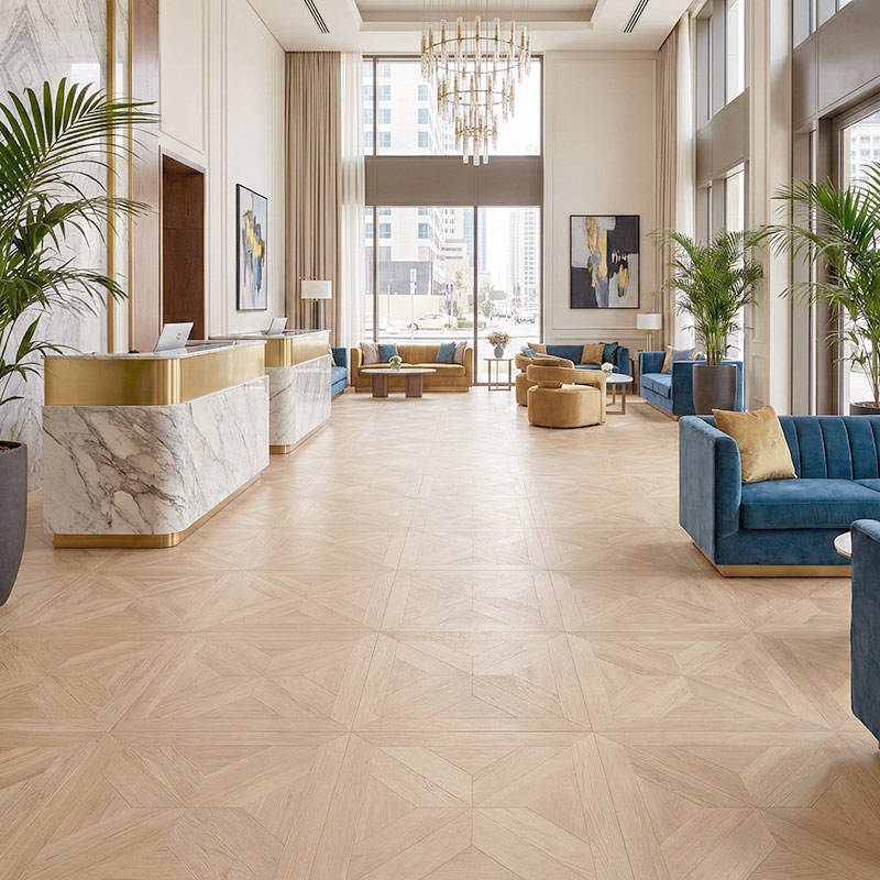 RP Chelsea Square Gilded Lines Heather 12 Hotel Reception Area Parquetry Wood Flooring