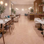 RP Chelsea Square Gilded Lines New Cinnamon 21 Cafe Sitting Area Parquetry Wood Flooring