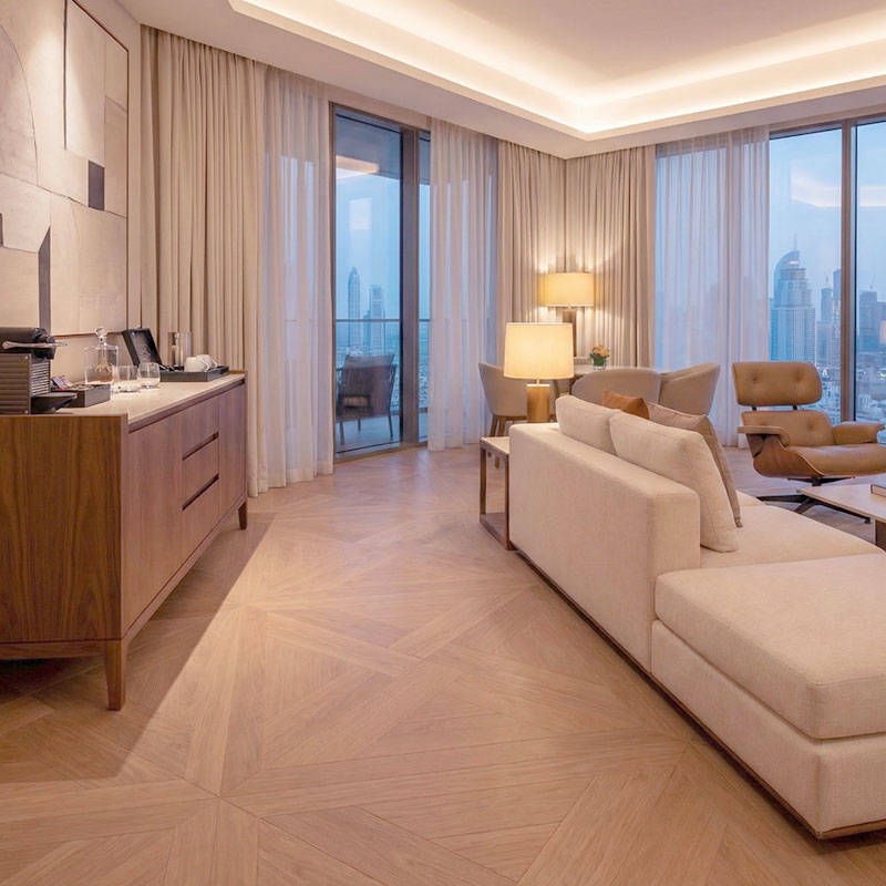 RP Chelsea Square Elegant Wave Cinnamon 21 Apartment Livingroom Parquetry Wood Flooring