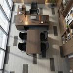 british carpet mill dark grey autumn patterned carpet tiles in personal office