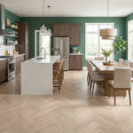royal parquet classic linen wood parquet herringbone flooring in open plan kitchen