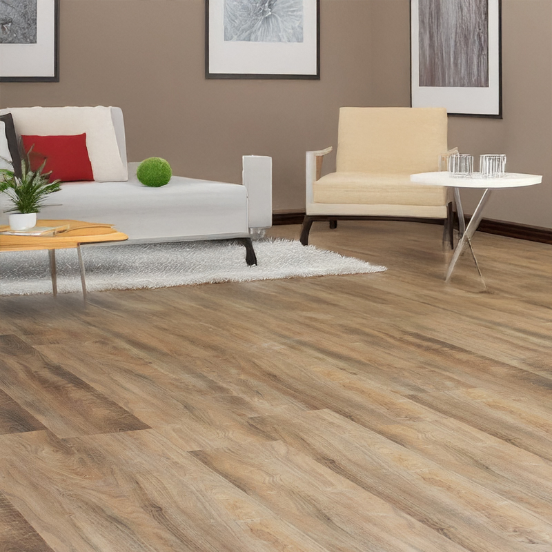 spc engage gerbur smoked oak coffee stone plastic composite floor in lounge
