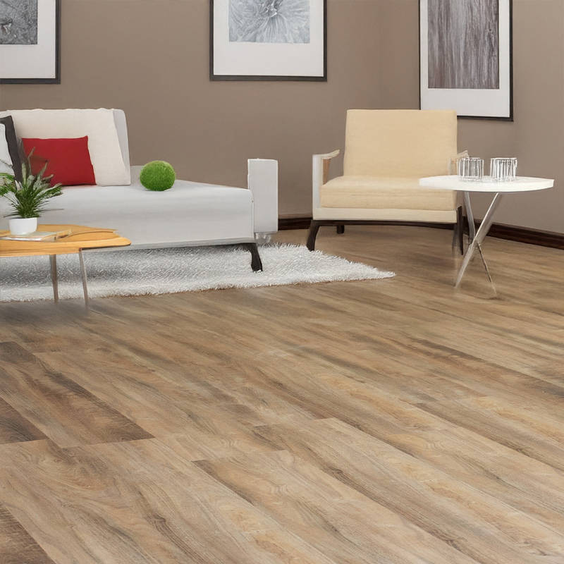 spc engage gerbur smoked oak coffee stone plastic composite floor in lounge