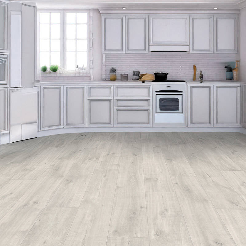 QS Balance Canyon Oak Light Brown With Saw Cuts Living Kitchen