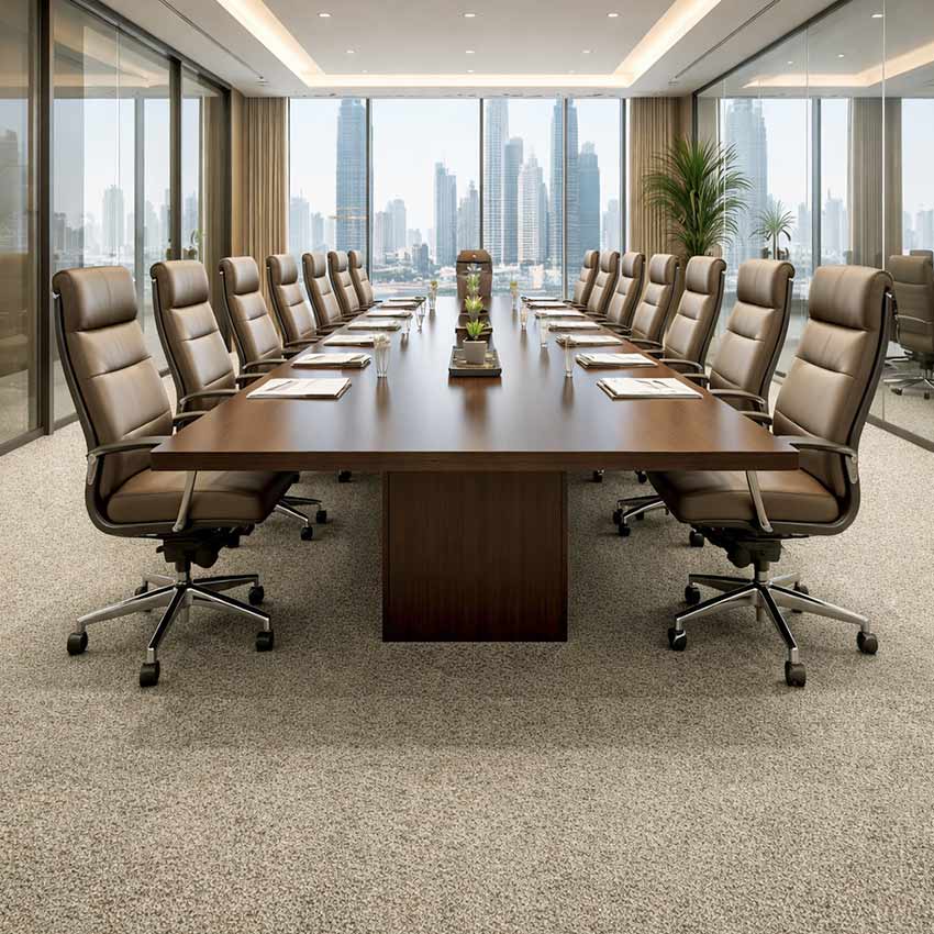Wall To Wall Carpet For Eluxurious Boardroom With Dubai Skyline CRP BEAUL FAYE