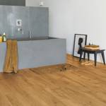 classic oak natural wooden laminate flooring in bathroom