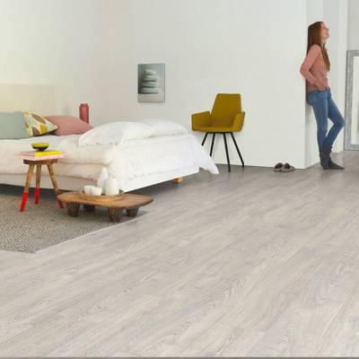 classic oak grey laminate flooring in bedroom