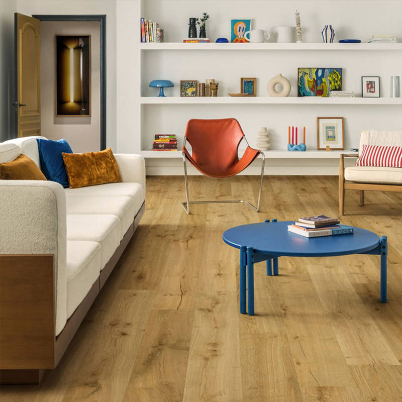 quick step impressive truffle oak laminate flooring in living space