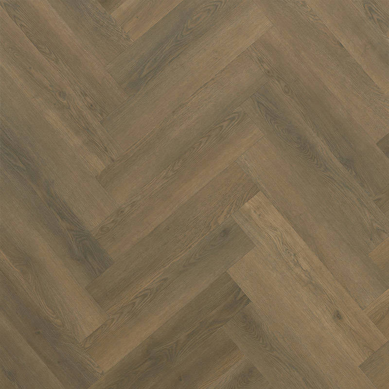 Classic Brown Oak Vinyl Click Herringbone Swatch