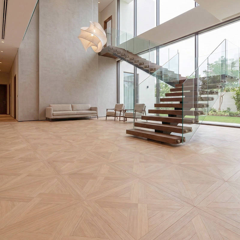 RP Chelsea Square Elegant Wave Honeycomb 13 Parquetry Wood Flooring Villa Foyer