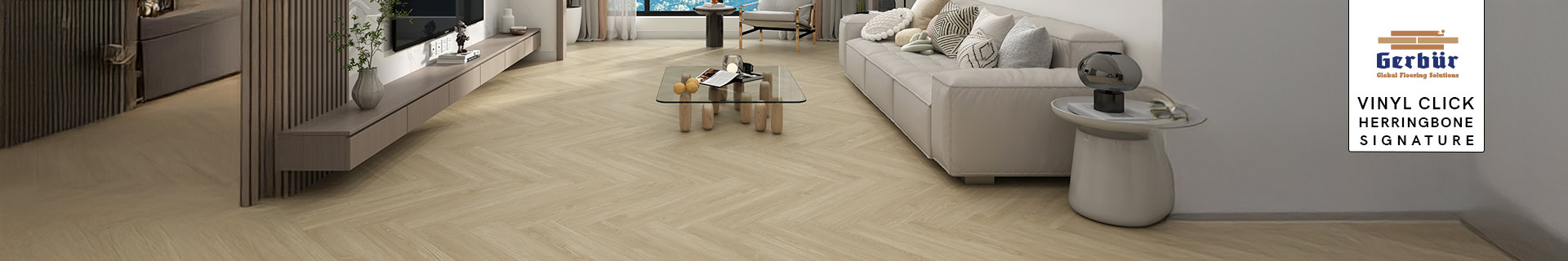 Vinyl Click SPC Herringbone Flooring Signature Collection from Gerbur in uae home