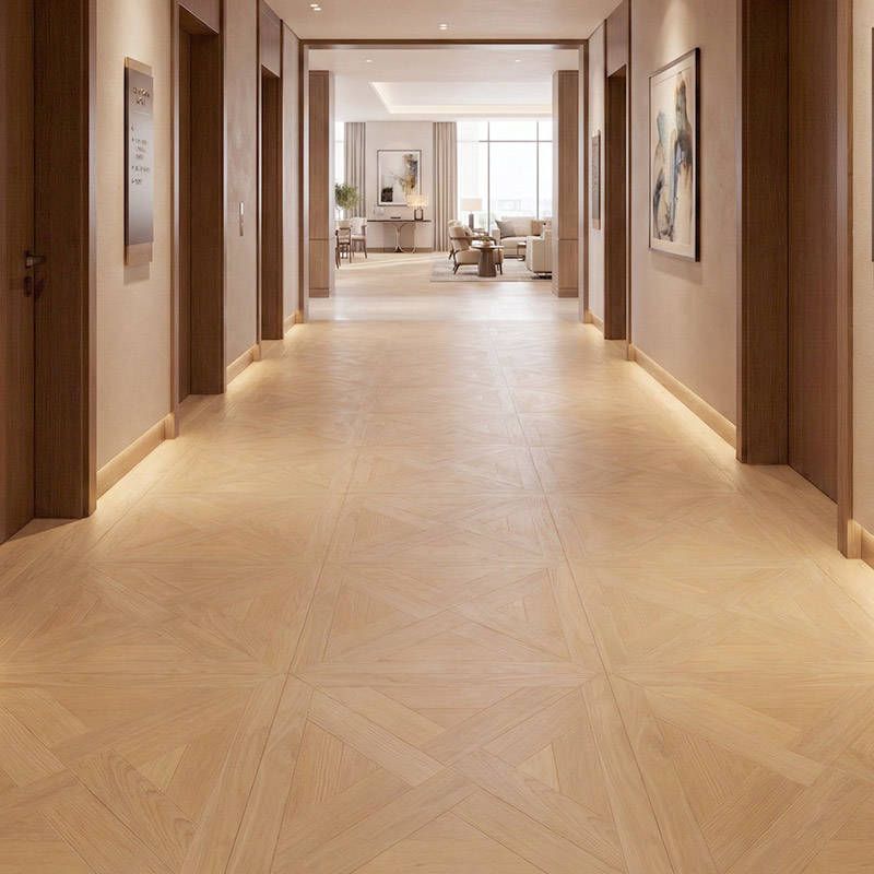 RP Chelsea Square Elegant Wave Butterscotch 19 Parquetry Wood Flooring Villa Corridor