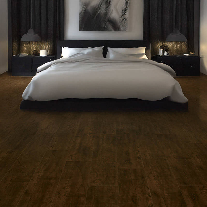 smoked oak gerbur handel laminate flooring in bedroom