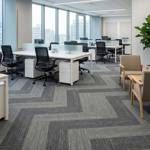 british carpet mill autumn grey and dark grey patterned carpet tiles in office space