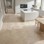 SH Cotton White Engineered Eternal Herringbone Wood Flooring Kitchen Hallway