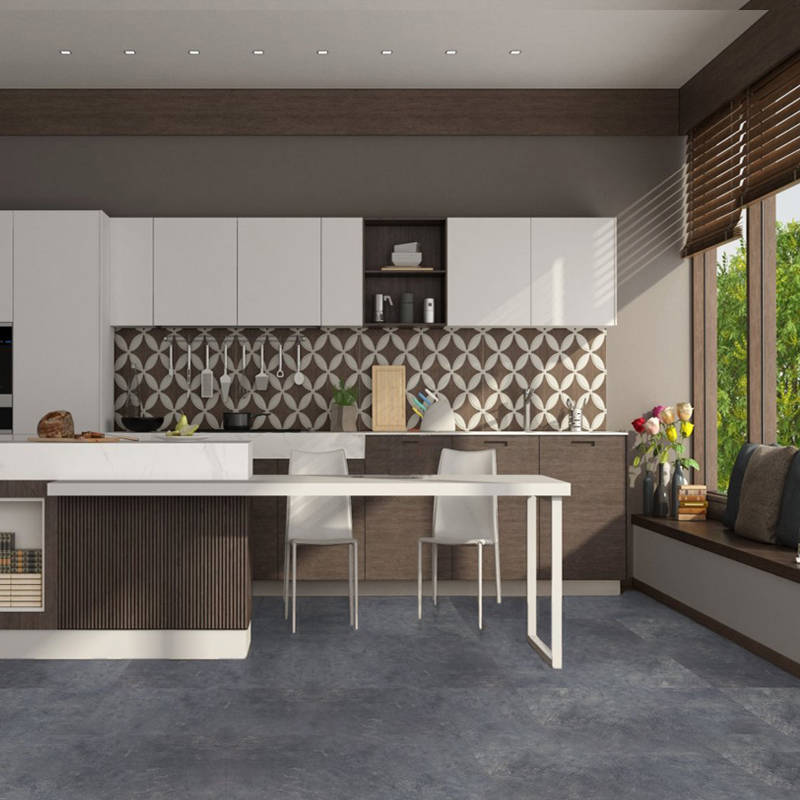 Dark Stained Concrete Kitchen