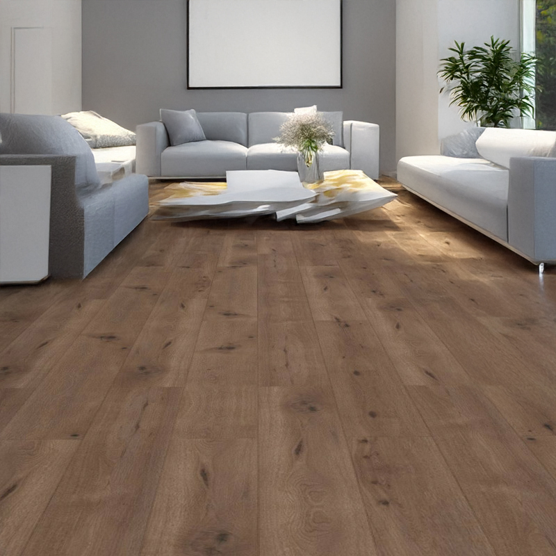 gerbur prime artisan dark brown oak laminate floor in lounge
