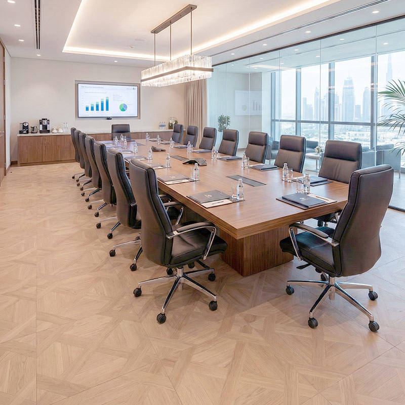 RP Chelsea Square Lush Square Cedarstone 11 Office Boardroom Parquetry Wood Flooring