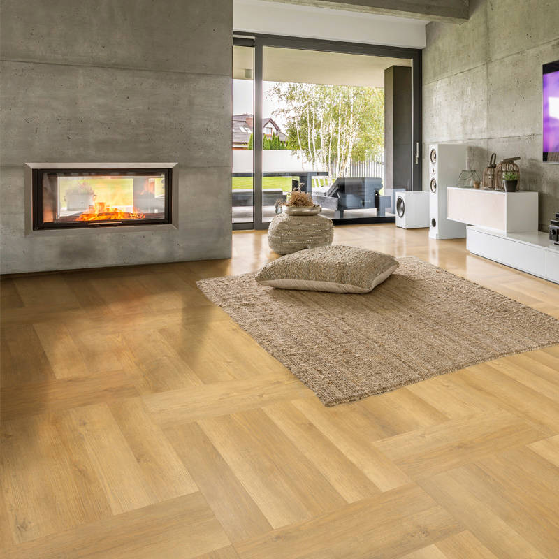 Reclaimed Oak Vinyl Click Herringbone TV Launch