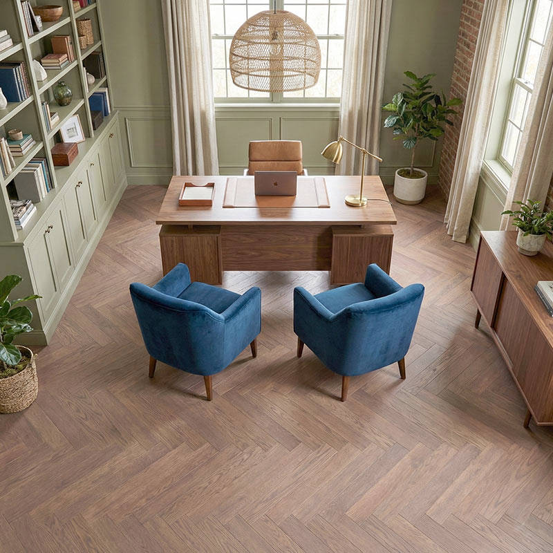 SH Castle Chocolate 07 Engineered Wood Flooring Eternal Herringbone Office Flooring