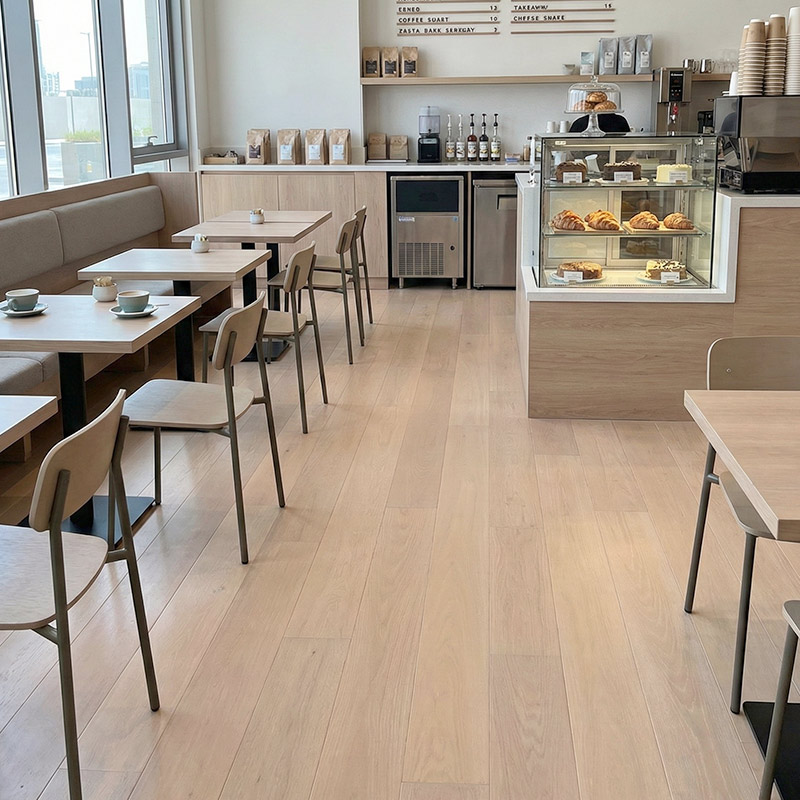 RP Bernera Supreme Frosted Oak 01 Swatch Engineered Wood Flooring Cafe Sitting Area