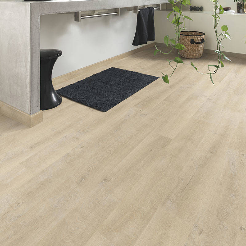 eligna quick step venice oak beige laminate floor in bathroom