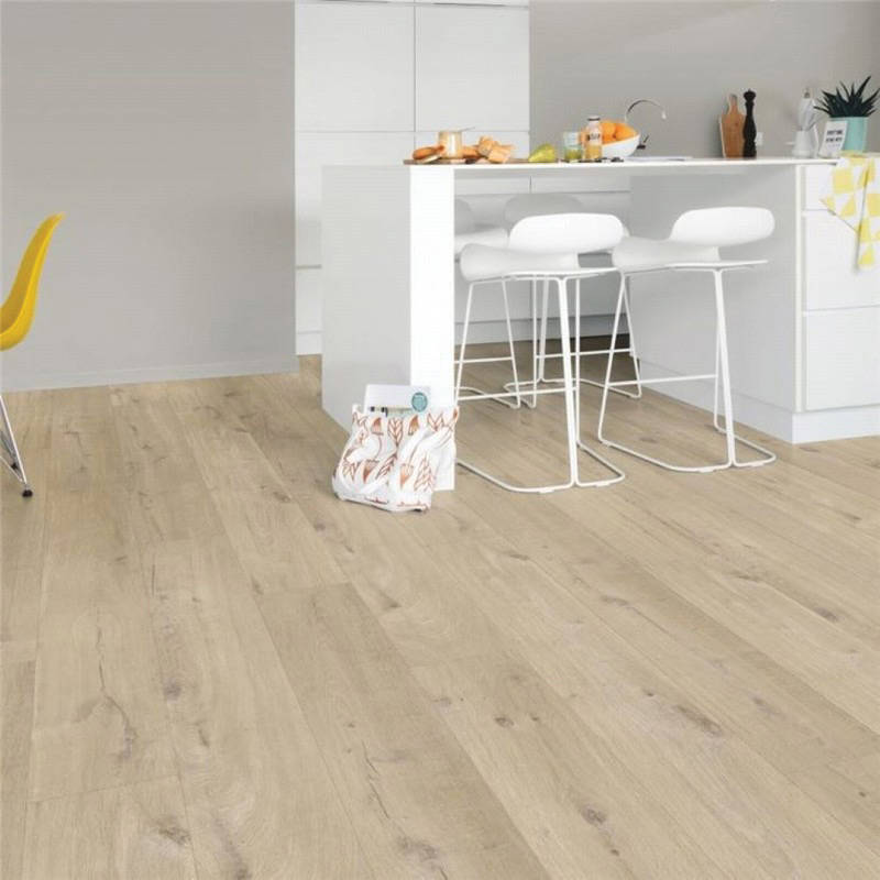 QS Pulse Cotton Oak Beige Vinyl Flooring Dinning Table