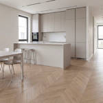 SH Biscuit 04 Engineered Chevron Wood Flooring Kitchen